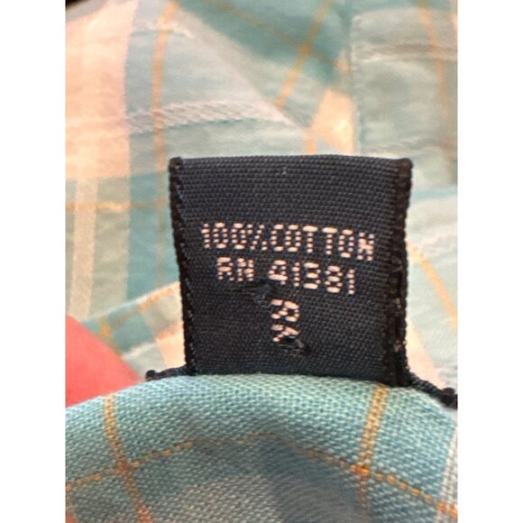 Polo Ralph Lauren Western Diamond Pearl Snap Shirt Women's M Turquoise Plaid - Picture 14 of 14